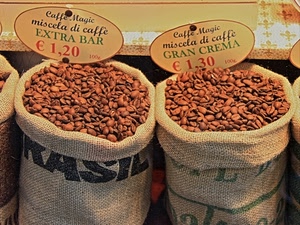caffè, sacchi, chicchi, iuta, prezzi, miscela, grani, scritte, miscele